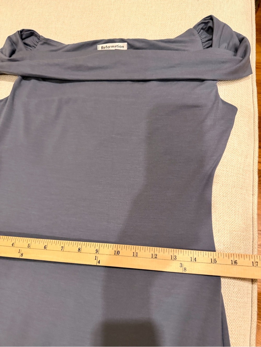 Reformation Dusty Blue Off-Shoulder Maxi Dress - Picture 7 of 11